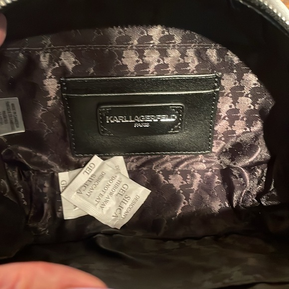 NWT Karl Lagerfeld Silver & Black Satchel/ Crossbody Bag MSRP $198 - Picture 7 of 7